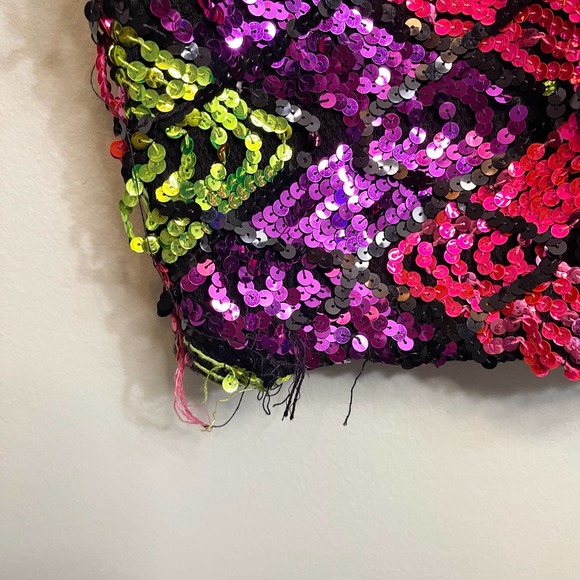 Vintage Sequin Mulitcolor Spaghetti Strap Mini Dress Size S/M Dress - Picture 4 of 7